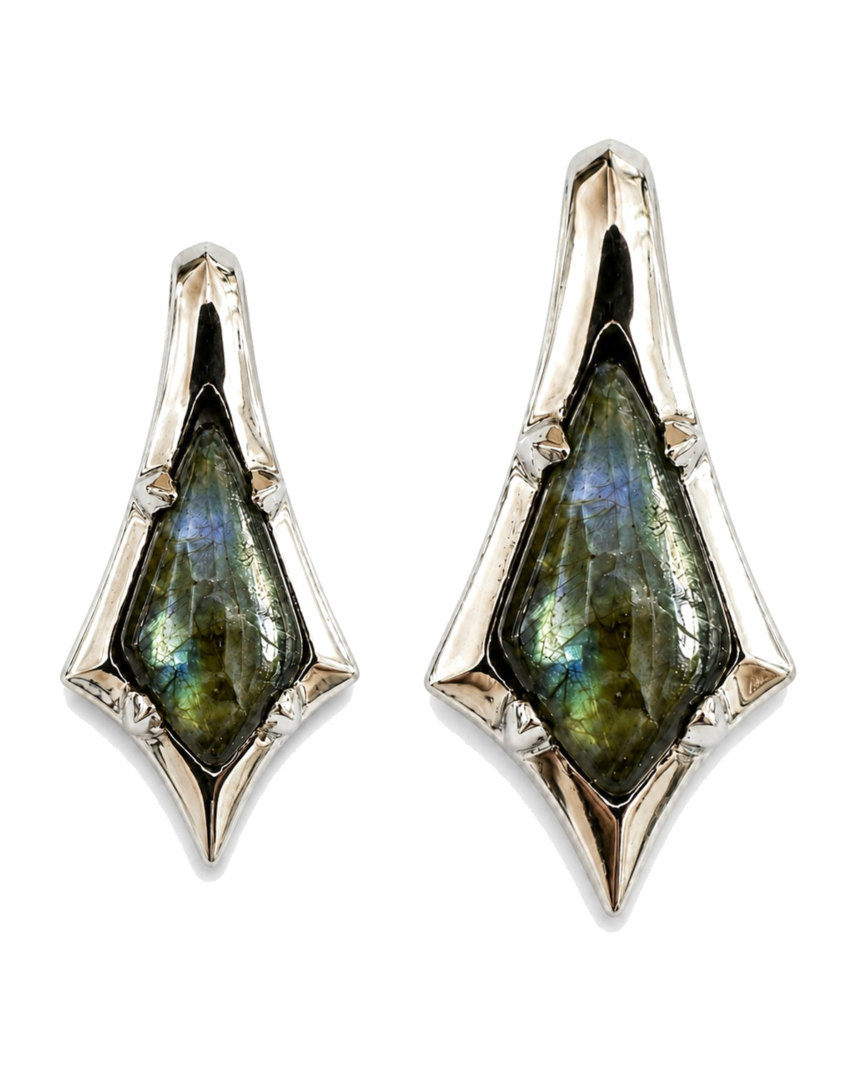 Atlantis labradorite pendant shown in small and large sizes